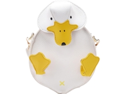 Bolsa De Ombro Feminina Em Couro Pu Com Estampa De Pato, Compartimento Para Celular E Design Compacto E Leve.