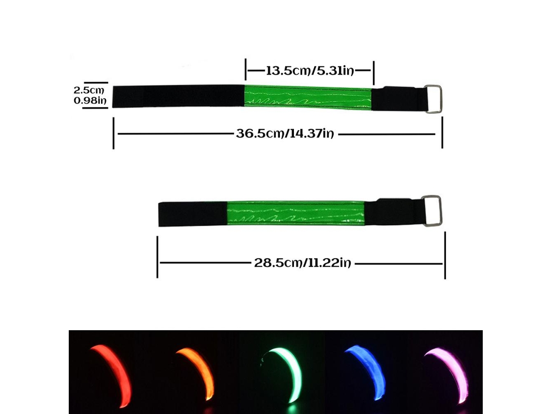 4 Pulseiras Led Recarregáveis Com Banda Reflectiva Ajustável Para Corrida Ciclismo Esportes Ao Ar Livre