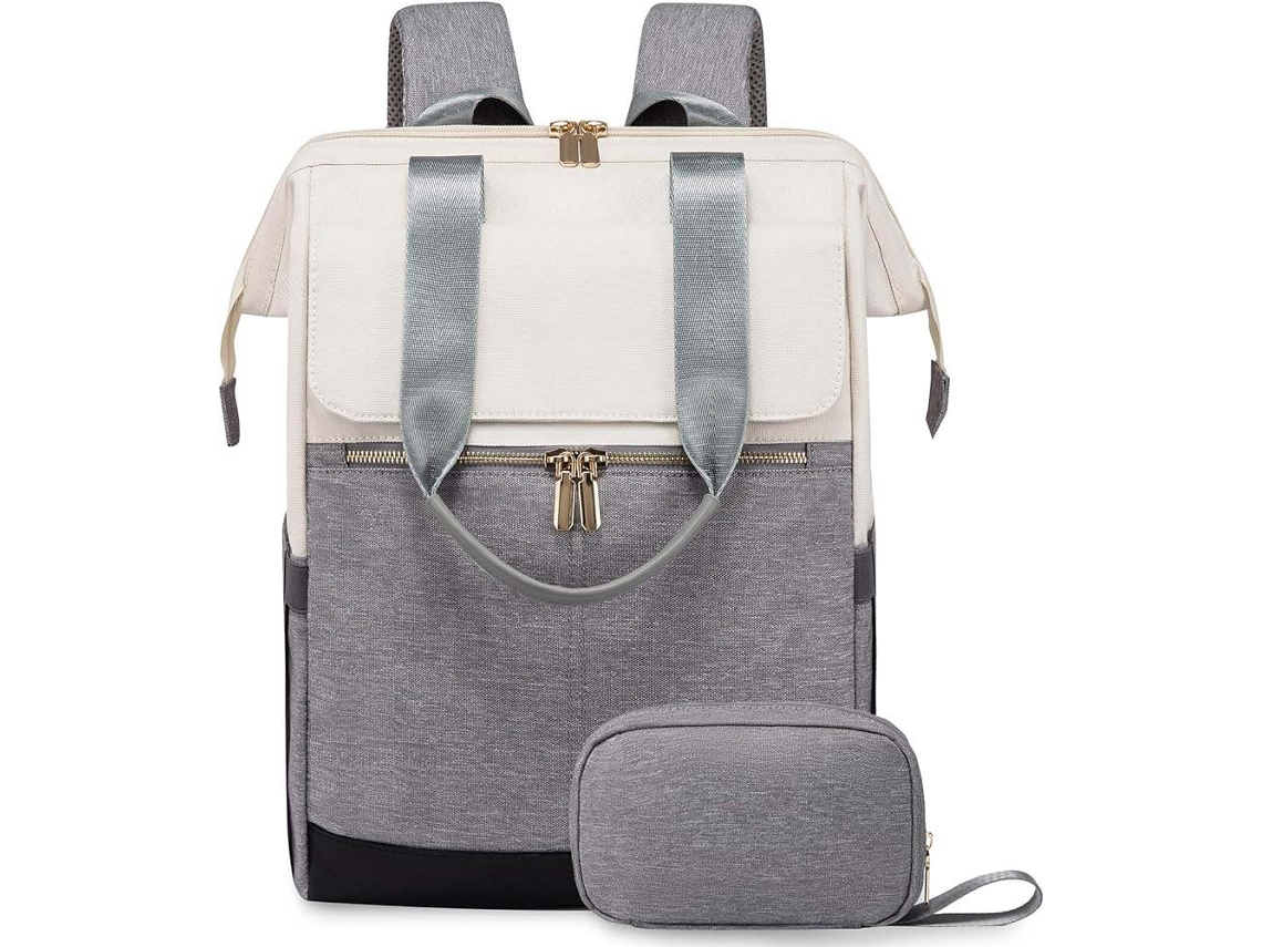 Mochila Feminina AQUAFORGE, para Laptop 15 polegadas, Impermeável, Cinza