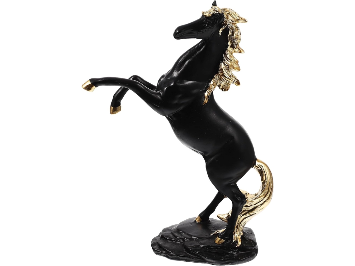 Estatueta de Cavalo em Pé, Feita Resina, como Ornamento Decorativo para Sala Estar e Quarto, CHABERLU