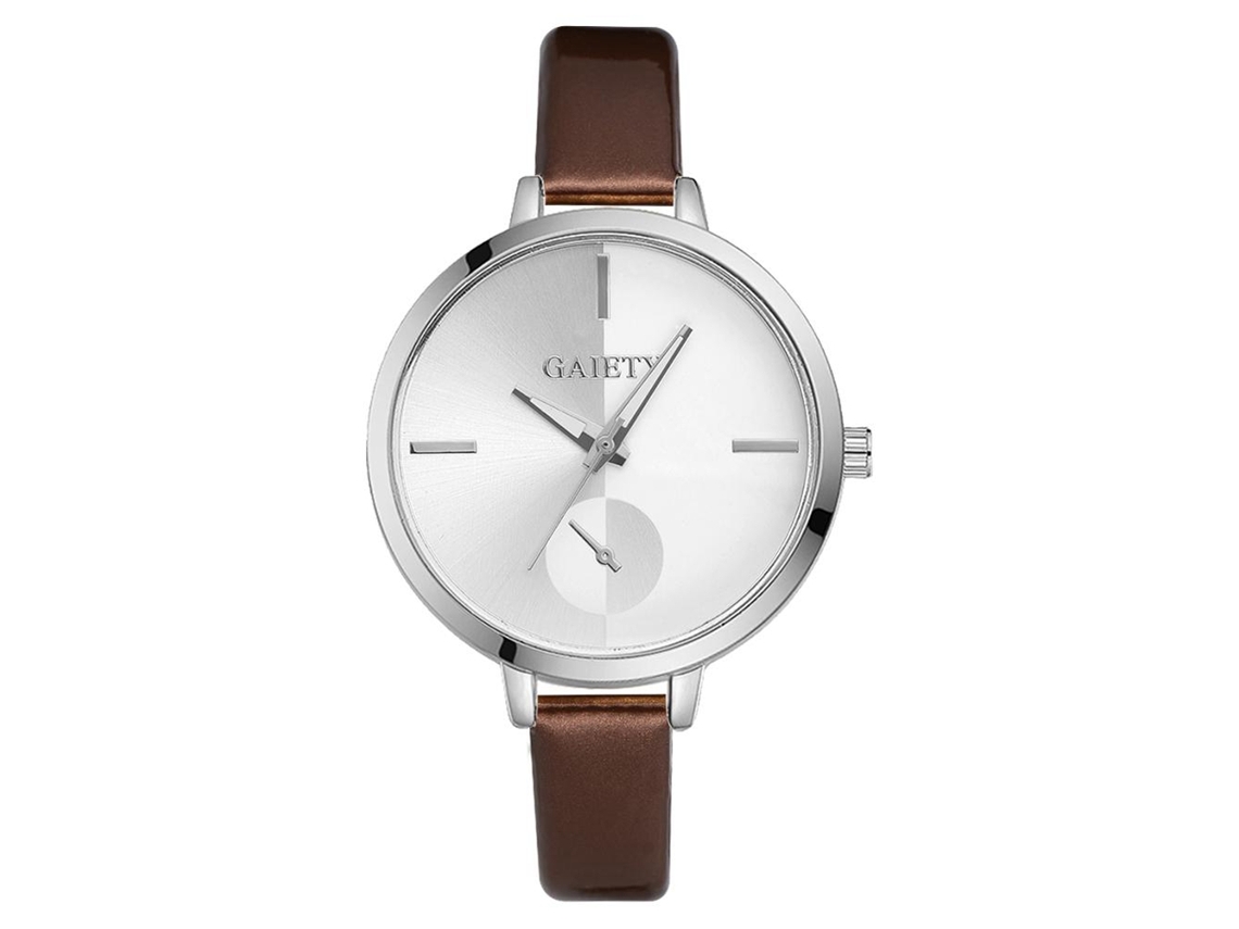 Reloj De Mujer Gaiety De Cuarzo Analógico Con Correa De Pu Elegante Luxury (marrón)
