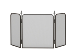 faíscas Ecrã Lareira 96x1 3 Painéis Lareira Metálica Dobrável 3x56 Cm Preto