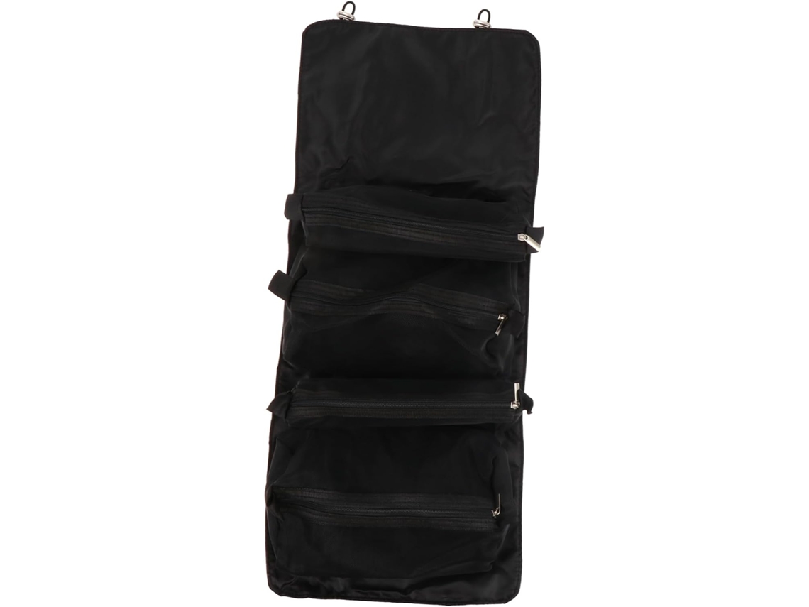 Nécessaire De Viagem Em Nylon Preto, Leve E Compacta, Ideal Para Guardar