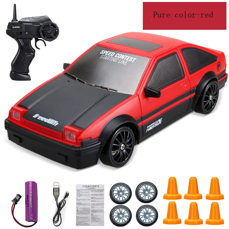Carro de Drift com Controle Remoto, Tração nas Quatro Rodas e Carregamento Rápido 2.4g para Corridas Dinâmicas. MDUG (vermelho)