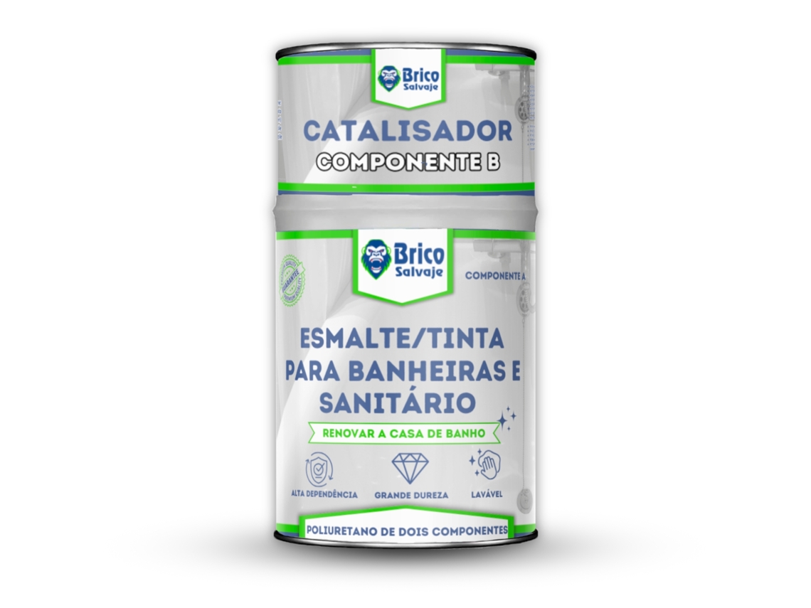 Esmalte/Tinta para Banheiras e Sanitário Cerâmica branca Aniston SATINA 600+150 ML BRICOSALVAJE