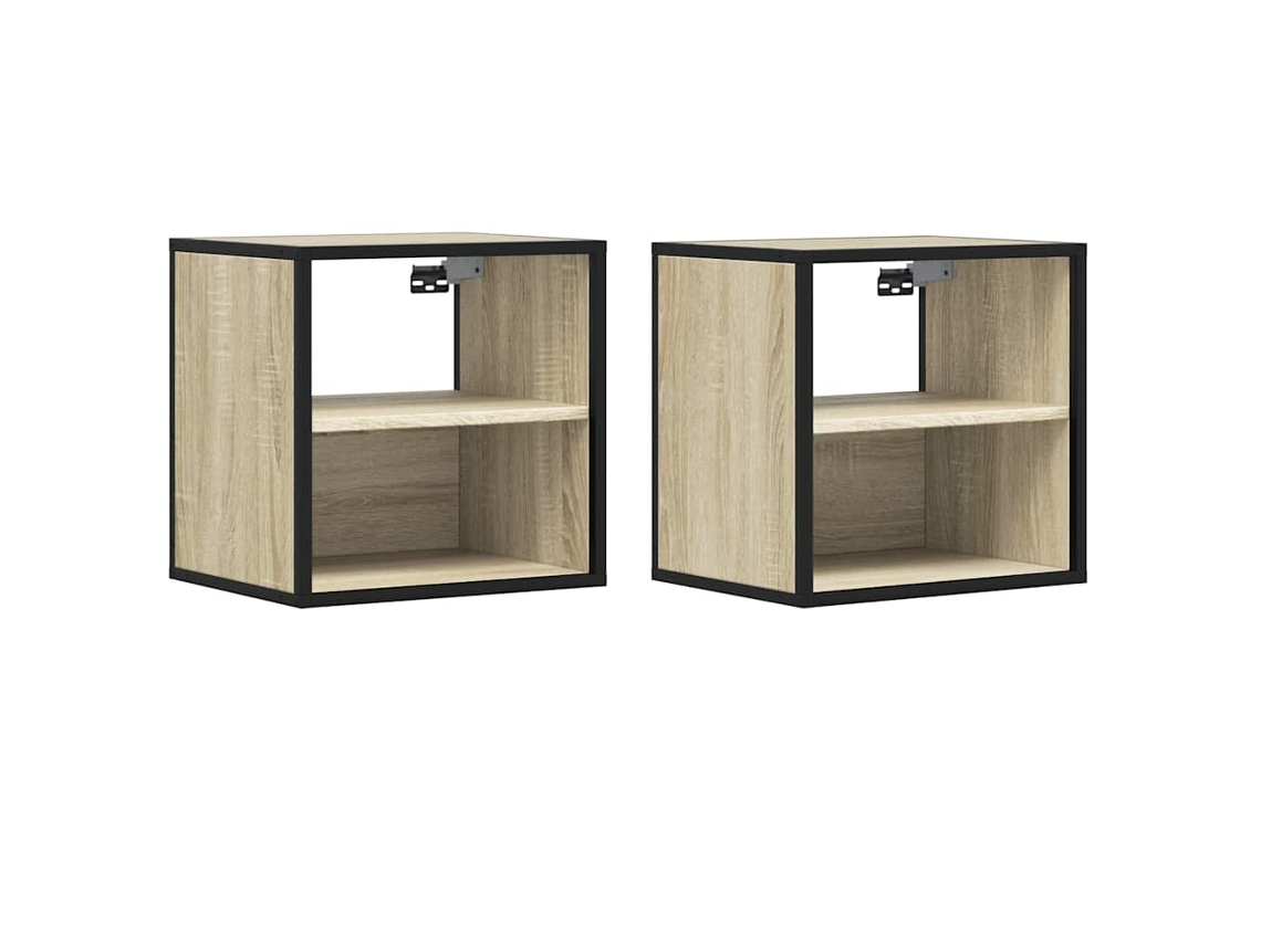 Conjunto de 2 mesas de cabeceira de parede Carvalho Sonoma MAISON EXCLUSIVE (40x31x39,5 cm)