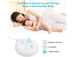 Máquina de Ruído Branco Fasst, 10 Sons Naturais Suaves e Portáteis para Terapia Sonora e Cuidados com o Sono