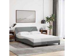 Vidaxl Estrutura De Cama Dover 140x190 Cm Tecido Cinzento-claro