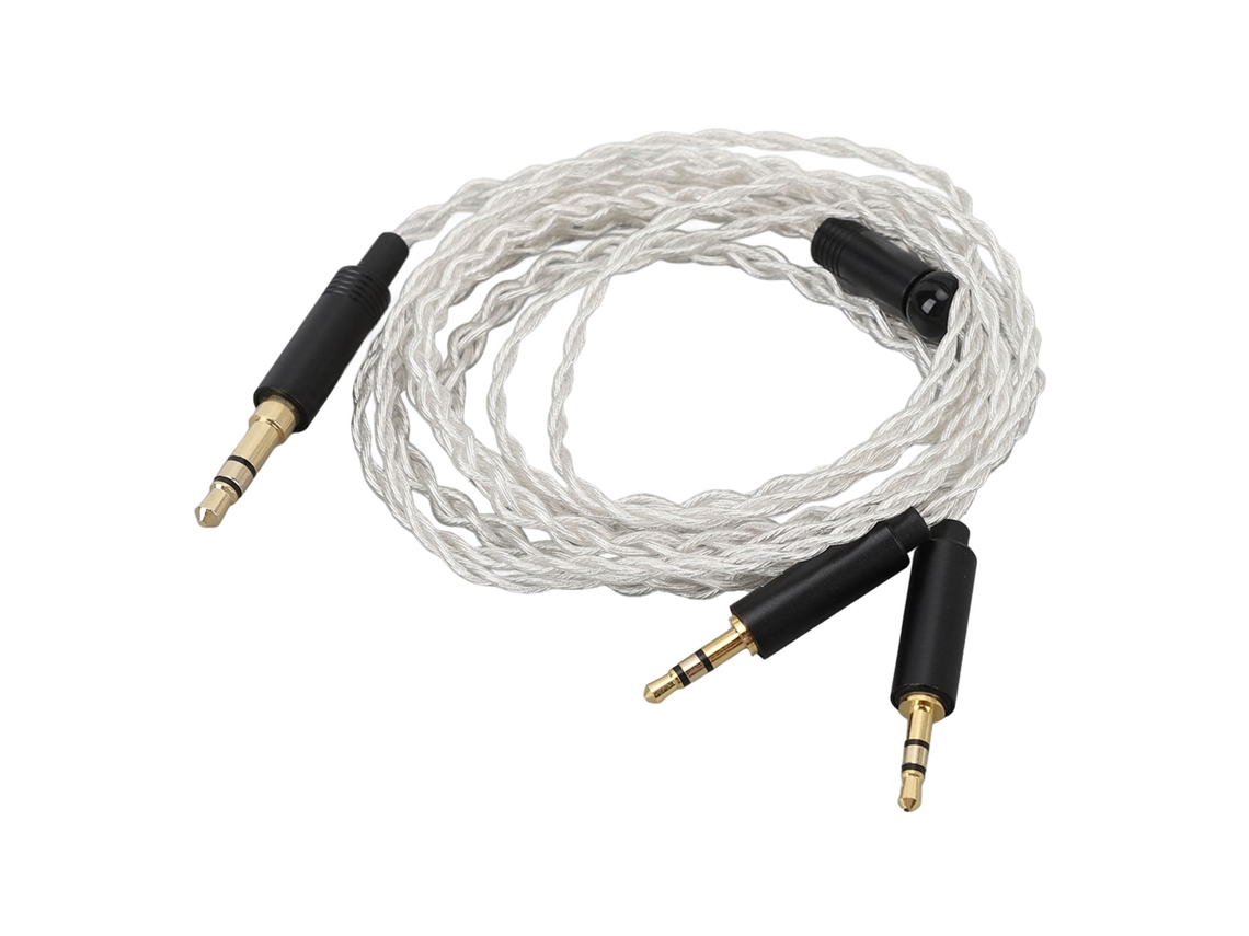Cabo de Áudio LAXISCREED 3.5mm para Dual 2.5mm Prata