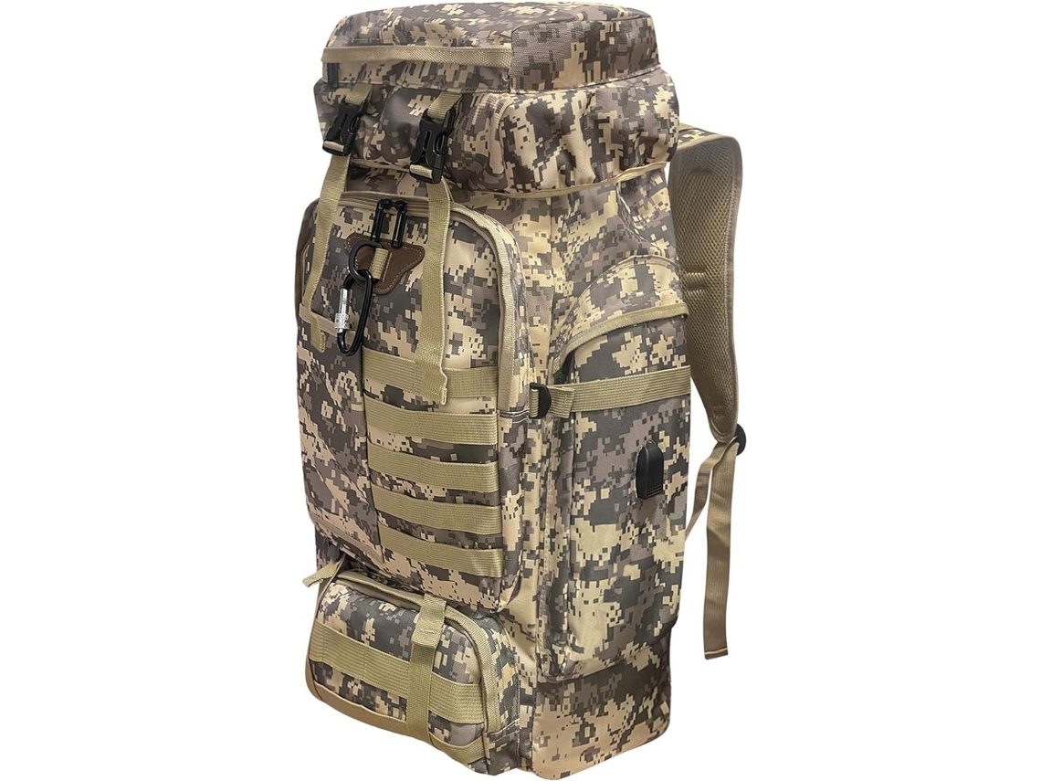 Mochila De Caminhada Impermeável Camuflada De 80 Litros, Unissex, Leve, Para Atividades Diárias Ao Ar Livre