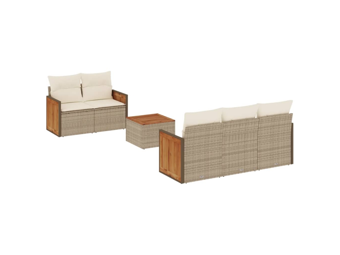 Garden Sofa Set, Garden Sofa Sets Vidaxl Bege Rattan / Vime (n/a)