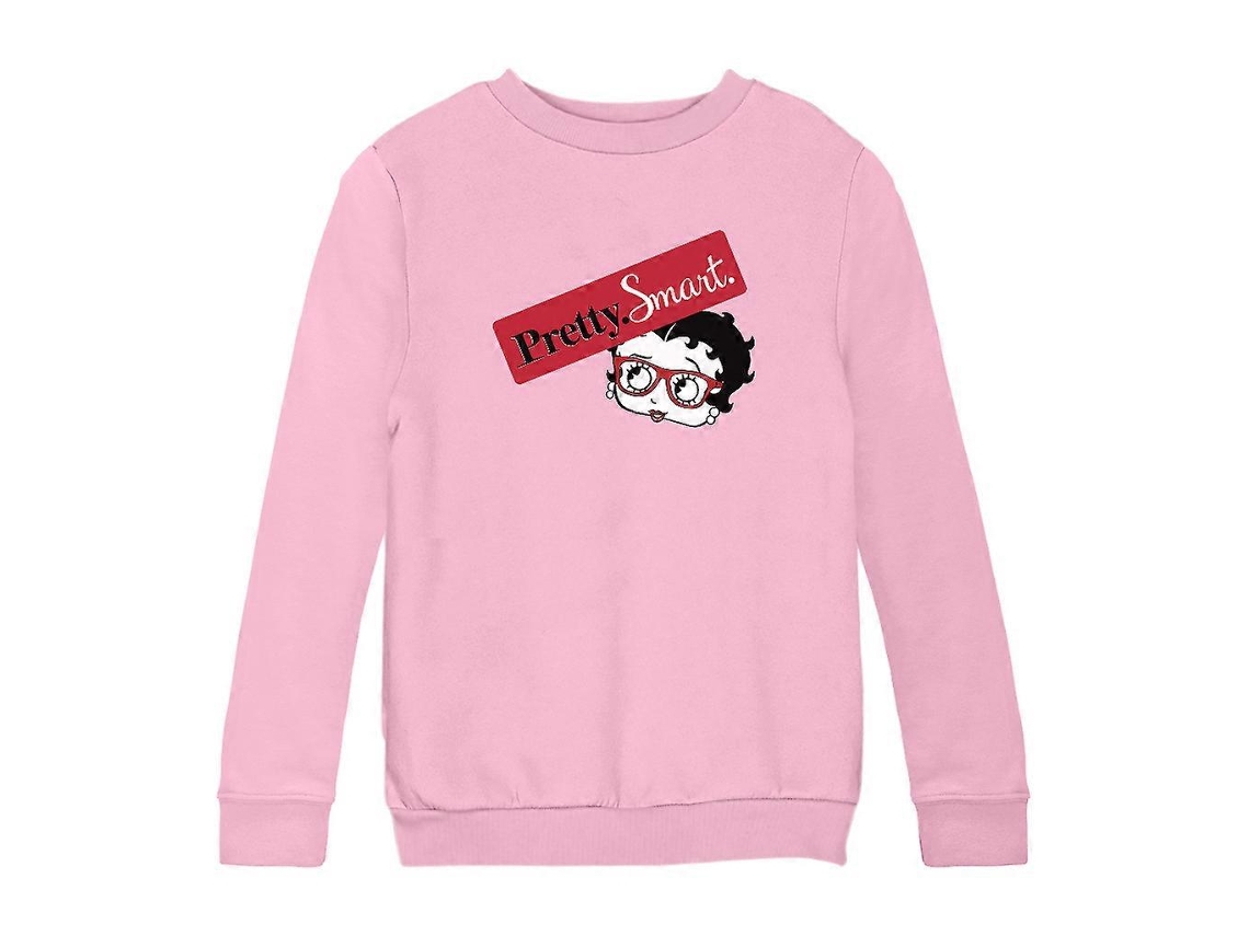 Oculos dá um toque de Betty Boop. Bonita. Inteligente. Moletom infantil.
