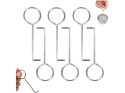 Kit 6 Ganchos De Aço Inoxidável Para Ralo De Chuveiro, Ferram. De Levantar O Ralo, Coletar Cabelos E Para Limpeza Diária (88 X 28 Mm, Cor Prata)