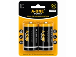2 X Pilhas Alcalinas Tipo D A-one A1-r20 Preto + Laranja