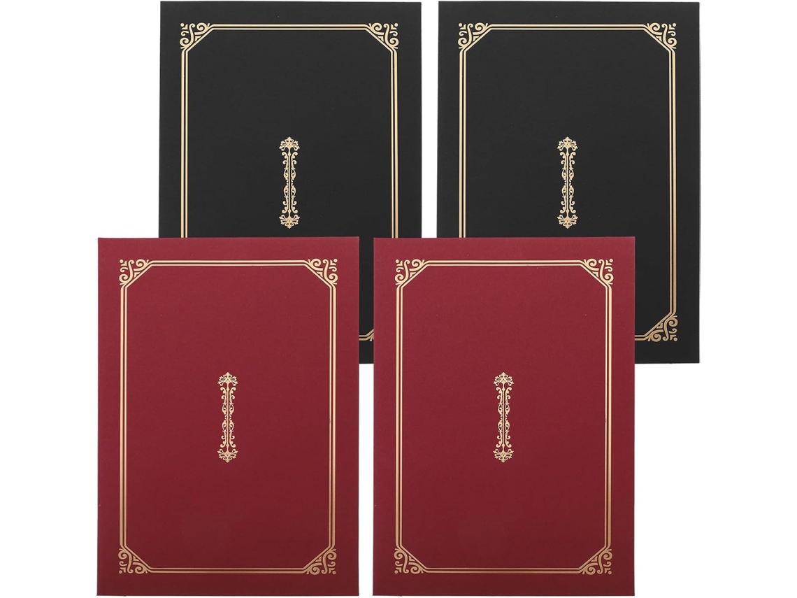 Hemoton Capas De Certificado Práticas Para Diplomas E Preços Lote De 4 Em Papel A4 Design Clássico E Simples