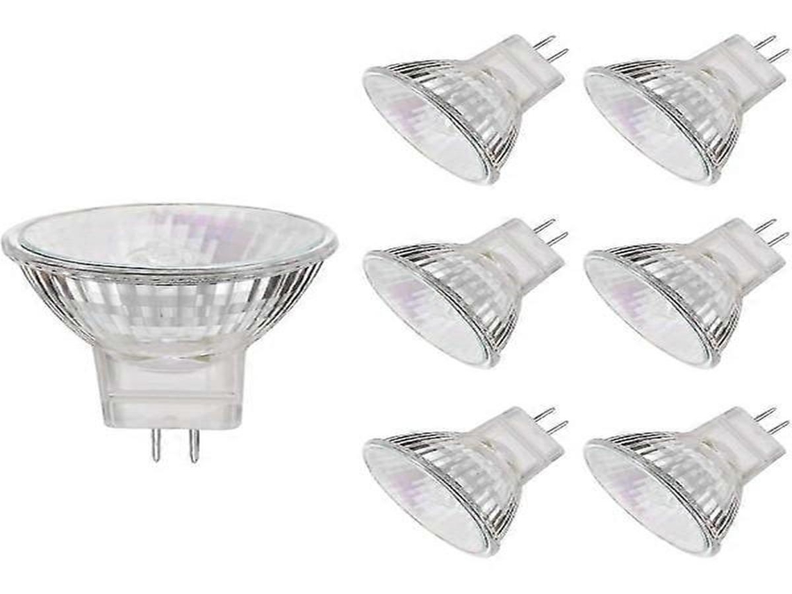 Lurelia Pack De 6 Lâmpadas Halógenas Mr11 Gu4 10w 12v 2700k, Branca Quente, Regulável, Sem Cintilação