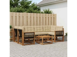 Vidaxl Conjunto De Sofás Para Exterior 7 Pcs Natural E Bege