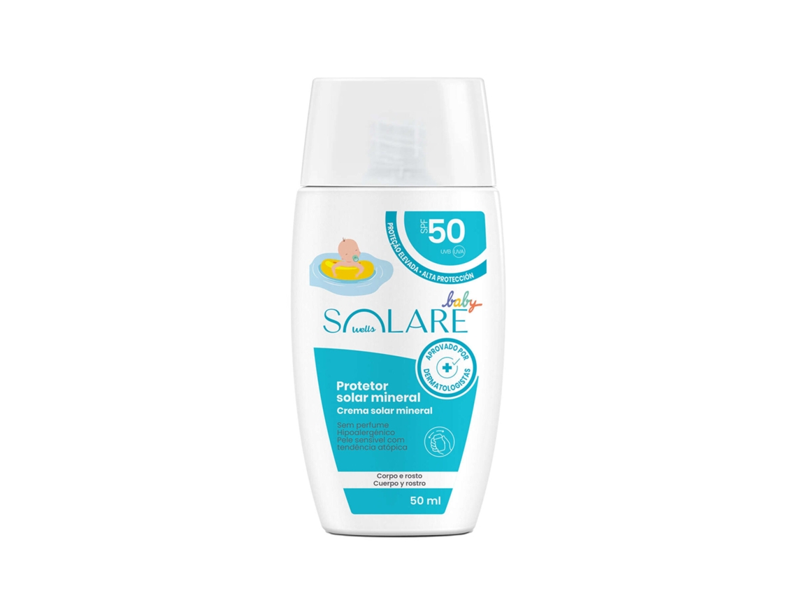 Protetor Solar Mineral Bebé SOLARE SPF50 (50 ml)