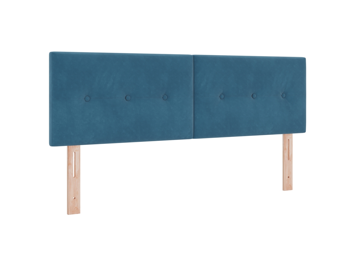 Conjunto 1 Cabeceira Estofada Vidaxl Azul Veludo (144 Cm)