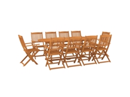 Conjunto 11 de jantar VIDAXL para jardim madeira de acácia maciça
