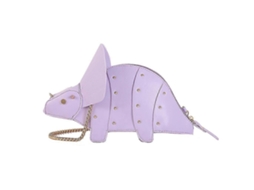 Bolsa De Ombro Feminina Estilo Dinossauro, Couro Sintético, Com Rebites E Corrente, Transversal, Roxa