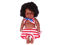 WalshLXq Boneca Bebê Negra de Vinil de 30cm, Bebê Africana Simulada e Fofa, Brinquedo de Faz de Conta para Crianças, Presente