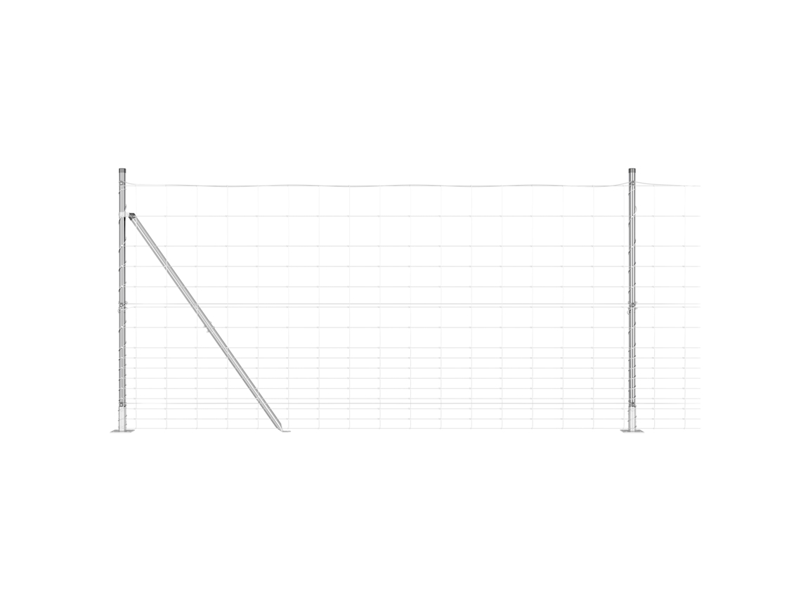 Conjunto 1 Poste De Cerca Externo Vidaxl Prateado Aço (25 X 1,2 M)