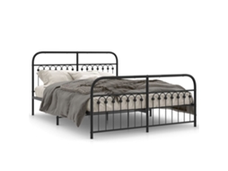 Bed Frame, Bed Frames Vidaxl Preto Aço (150 X 200 Cm)