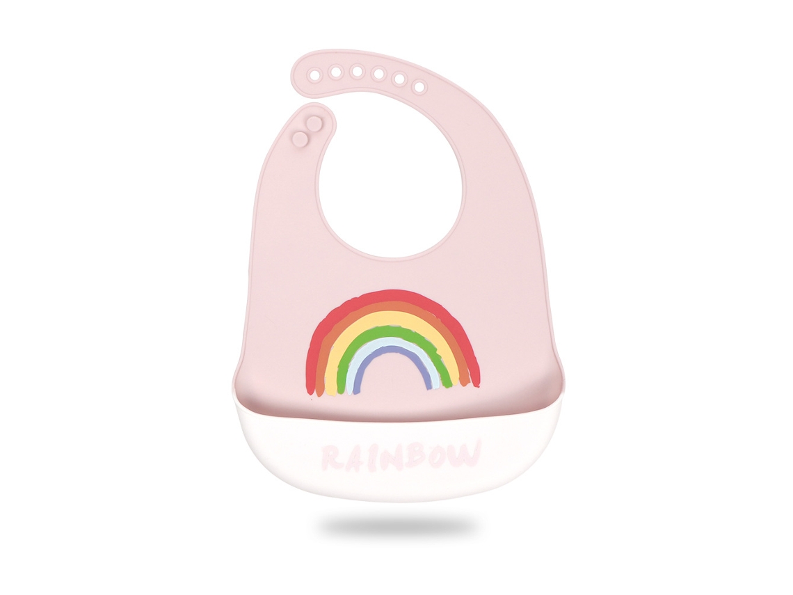 Babete De Silicone Ultrafino E Impermeável Para Bebés Arco-íris Dos Sonhos