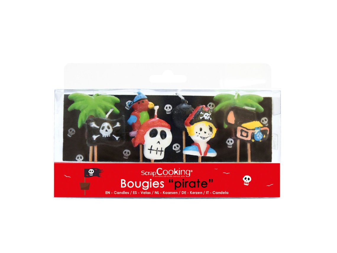 8 velas de aniversário pirata ScrapCooking