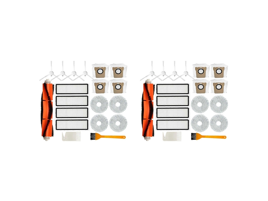 Conjunto De 2 Peças Para Aspirador Robô Xiaomi L10s Ultra X10+ X10 Plus B101gl: Escova Principal, Lateral, Filtro Hepa, Saco De Pó E Esfregão._glo