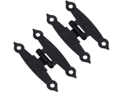 2 Dobradiças Em Formato De H + 8 Parafusos Pretos 65 * 33 Mm Com