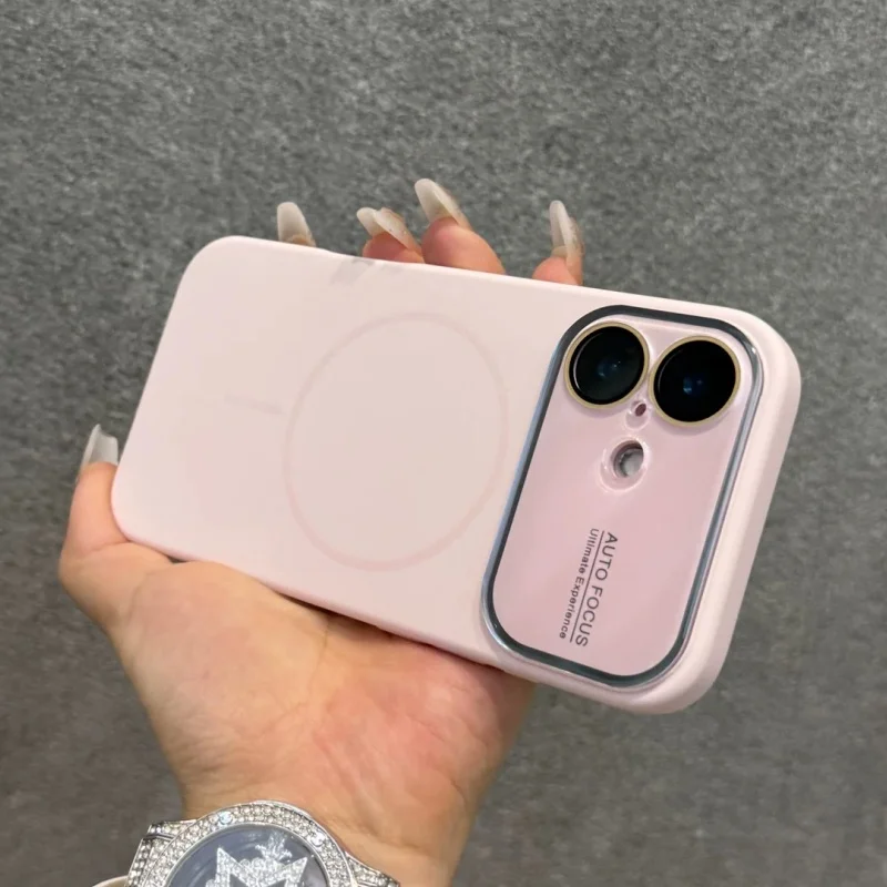 Capa Protetora Para Celular Com Lente De Cristal Líquido (rosa 12promax)