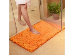 Tapete De Banho Absorvente Suave Chenille Microfibra Antideslizante Lavável À Máquina Laranja 40x60cm