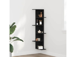 Vidaxl Estante De Canto De Parede Carvalho Preto 36.5 X 36.5 X 140 Cm