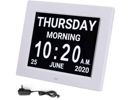 Relógio De Alarme Digital Com Calendário, Tela Grande De 8, Relógio Eletrónico Para Idosos Kofihety