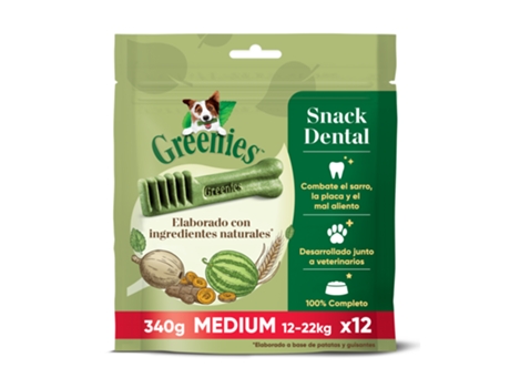 Snack Dental 100% Natural para Cães Médios 340G GREENIES
