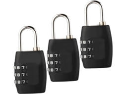 Conjunto De 3 Cadeados Combinação Para Mala Viagem, Ideal Armários