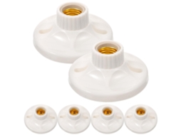 Conjunto De 6 Soquetes Quadrados De Cerâmica E27 Para Luminárias.