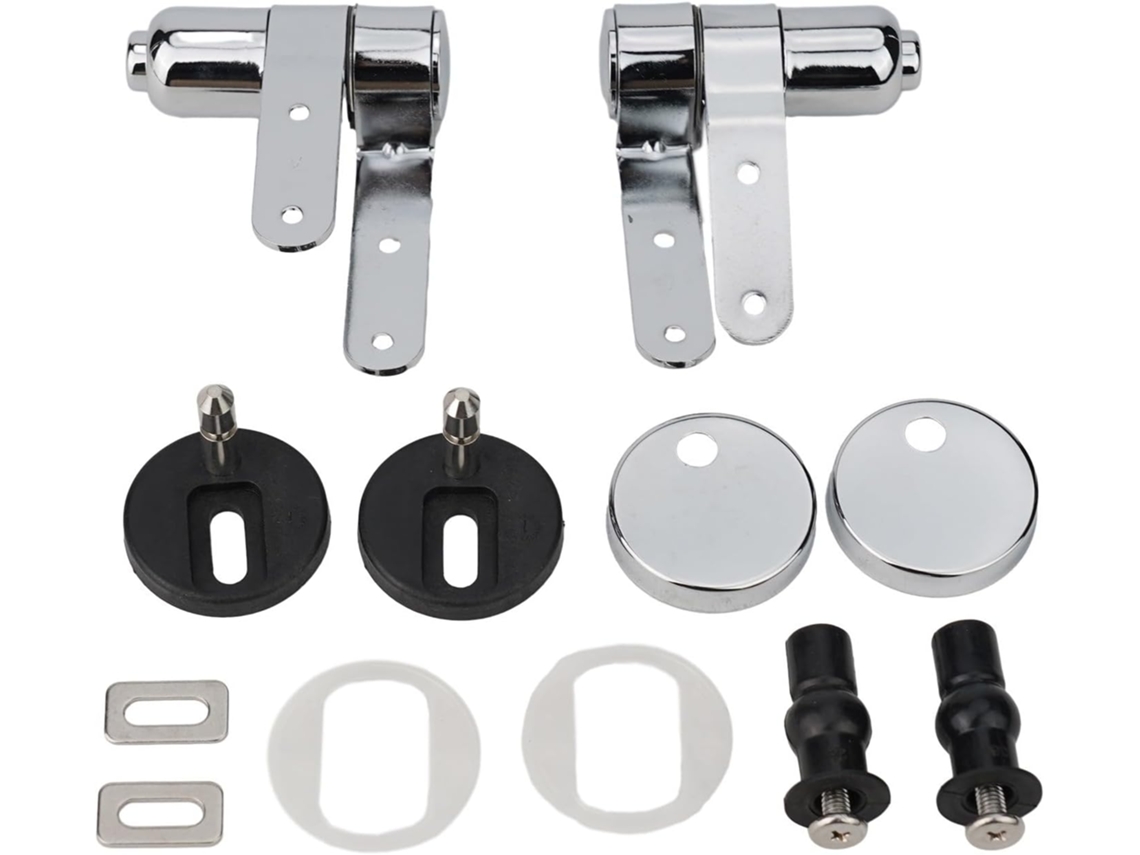 Kit Com 2 Dobradiças De Aço Inoxidável Para Assento Sanitário Fechamento Suave, Peças De Reposição Liberação Rápida
