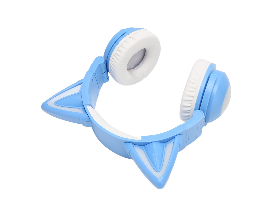 Fones Bluetooth LAXISCREED Orelhas de Gato Led Cute Azul