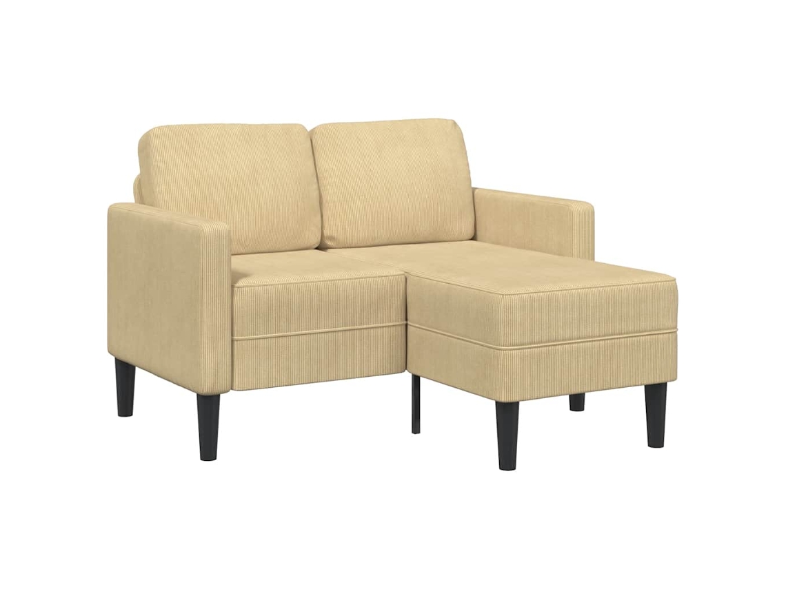 Vidaxl Sofá 2 Lugares Com Chaise Em L 125cm Linho Verde Cinzento