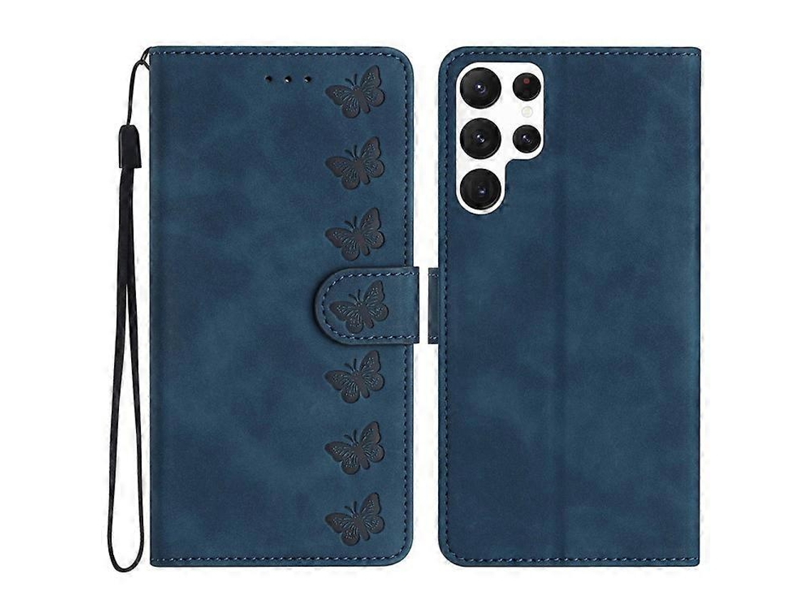 Capa Flip Para Celular Compatível Com Samsung Galaxy S23 Ultra Com Estampa De Borboleta E Capa Tipo Carteira Em Couro Pu