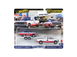 Hot Wheels Team Transport - 63 Chevy Nova 88 Chevy Silverado 3500 MATTEL