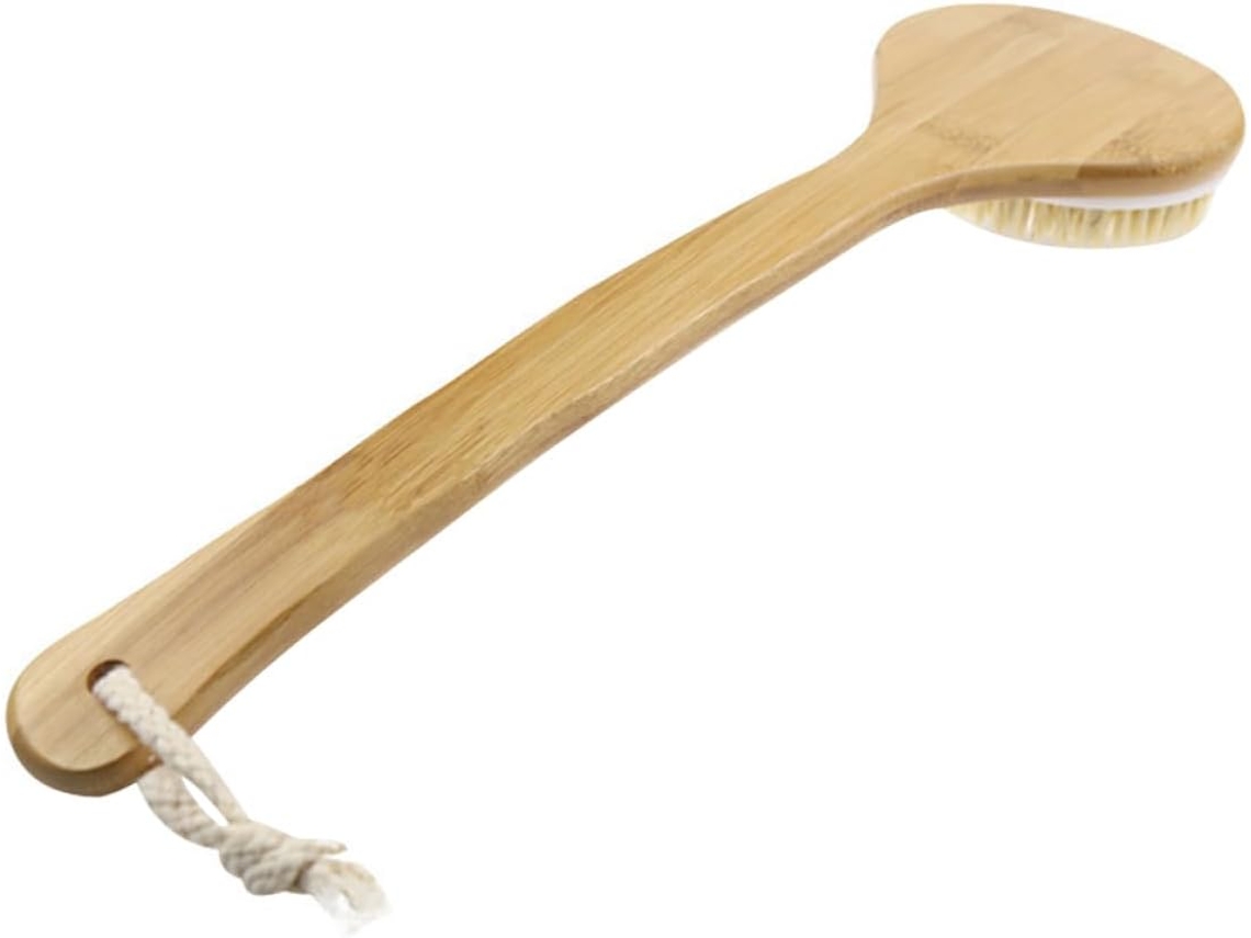 Escova De Banho Homoyoyo Com Cerdas Macias E Cabo Bambu, Esfoliante Corporal Para As Costas, Limpador De Banho Para