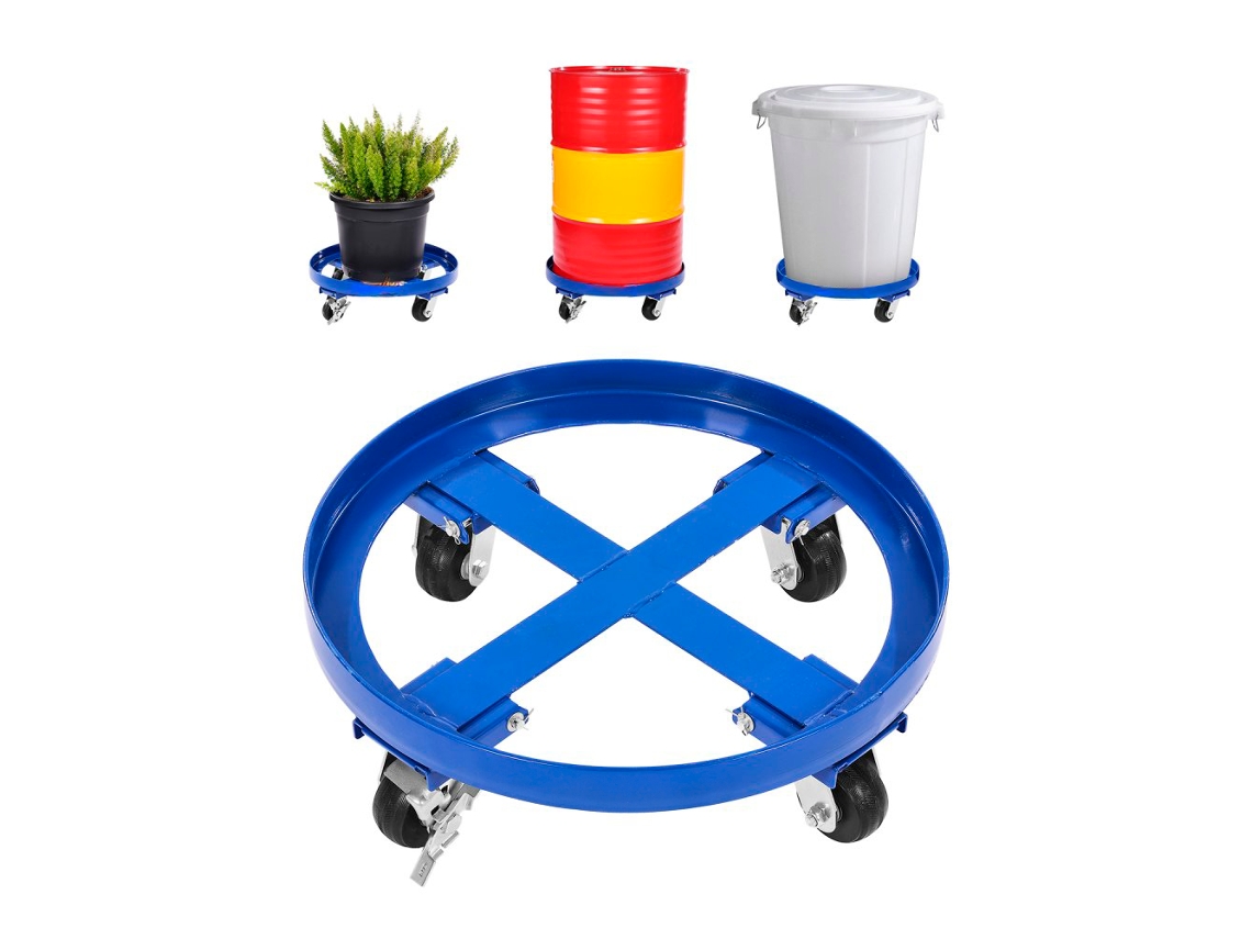 Conjunto De Plataforma, Base E Rollbrett Para Transporte De Barris 55 Galões Tekmaquinas