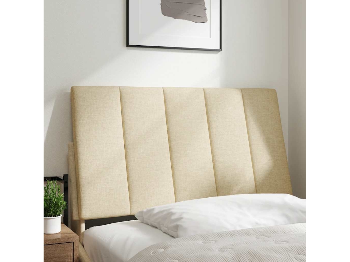 Almofadão de cabeceira VIDAXL Creme Tecido (90 cm)