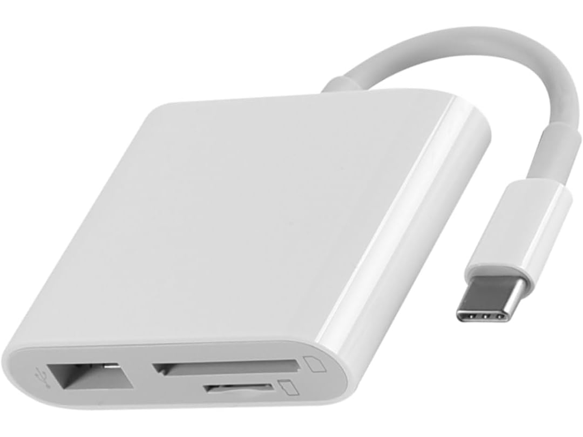 Leitor De Cartão De Memória Usb Type-c Branco Para Pc