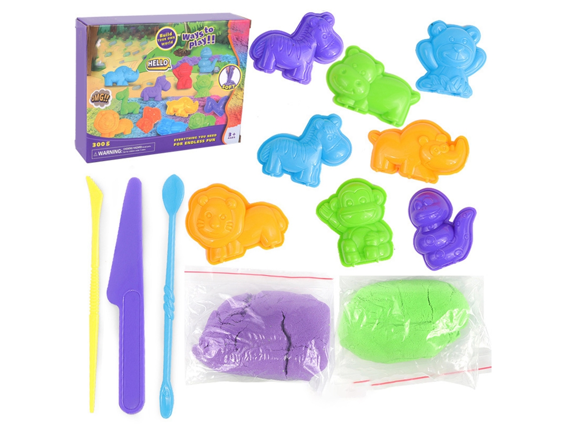 Ats conjunto de Arena de Juego para Crianças 10.6oz Arena Colorida Segura Mantém Humidade Animais Estimula a Imaginação Atsualizado