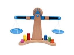 Primerox brinquedo de Balança de Madeira Educativo para Crianças com Pesos e Pratos 3 Anos+